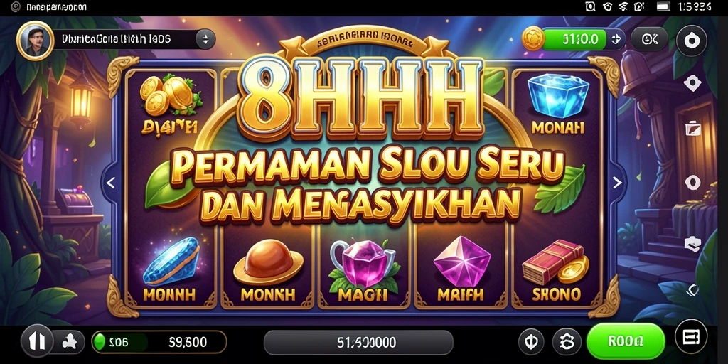 Tampilan seru gameplay Slot 8HHH yang penuh warna.