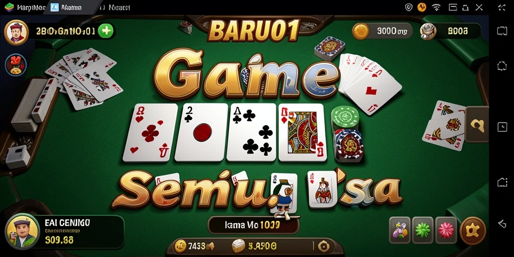 Tampilan gameplay BARU01 dengan aksi domino yang seru.