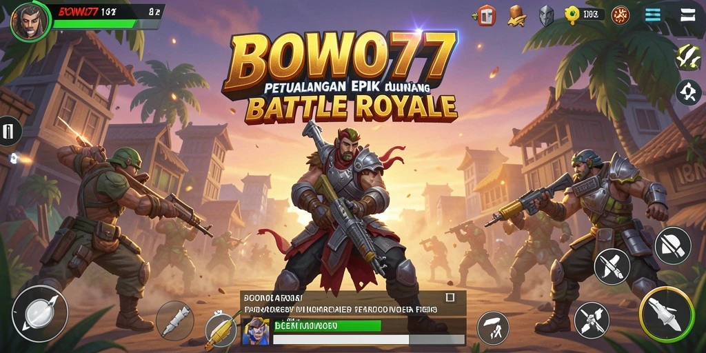 Tampilan gameplay seru dalam pertarungan Battle Royale BOWO77.