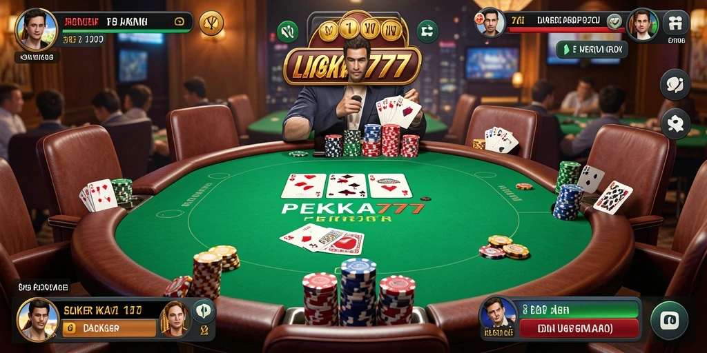 Tampilan menarik dari gameplay Poker di LENGKAP777.