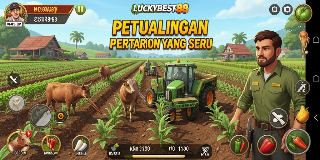 Gameplay LUCKYBEST88 yang seru dengan pertanian virtual yang menarik.