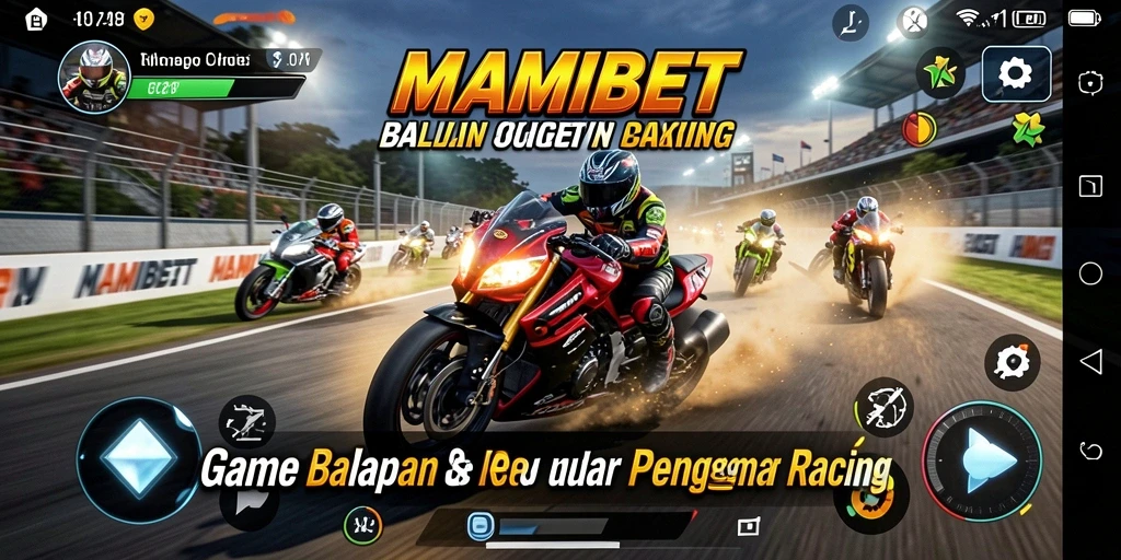Tampilan gameplay menegangkan di MAMIBET saat balapan seru.
