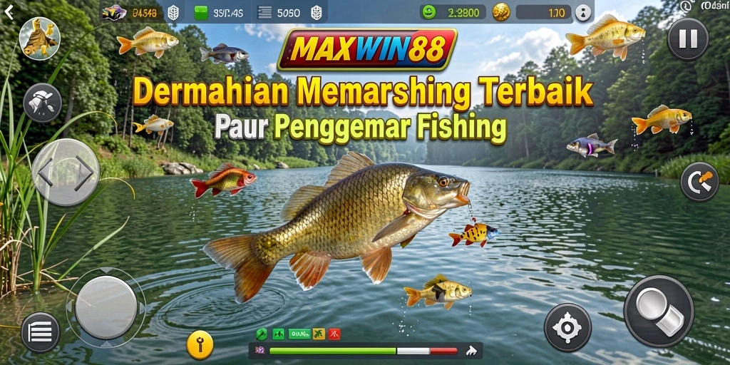 Tampilan gameplay MAXWIN88 yang seru saat memancing.
