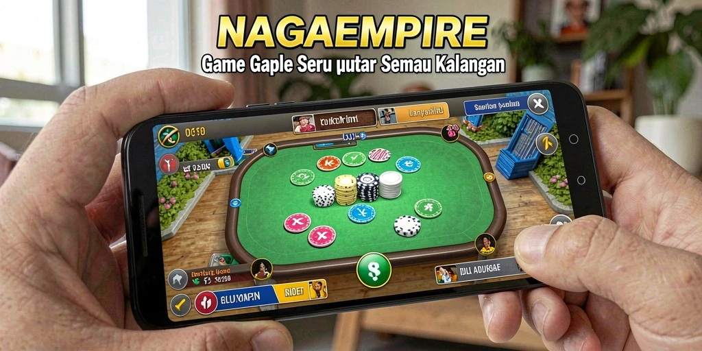 Tampilan gameplay seru NAGAEMPIRE saat bermain Gaple online.