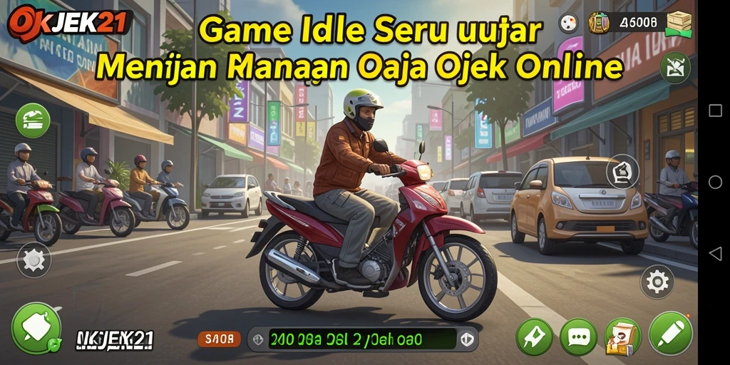 Tampilan gameplay seru dari OKJEK21 dengan fitur Idle yang menarik.