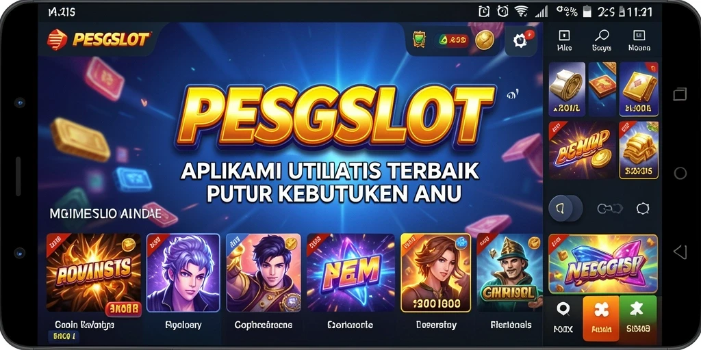 Tampilan utama PESGSLOT menampilkan antarmuka ramah pengguna untuk mengelola utilitas.