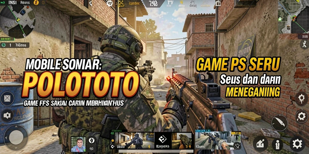 Screenshot dari gameplay POLOTOTO menampilkan pertempuran intens.