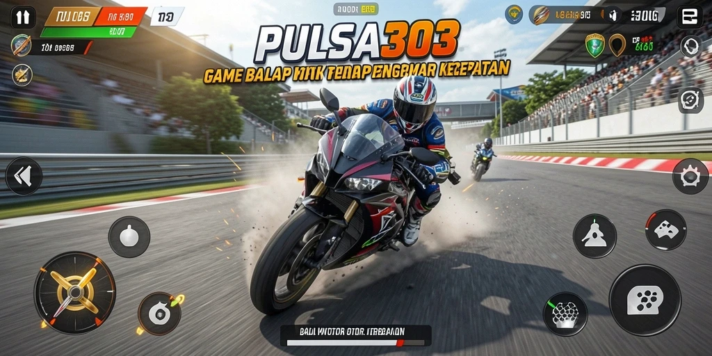 Gameplay seru balap motor di PULSA303 dengan lintasan yang menantang.