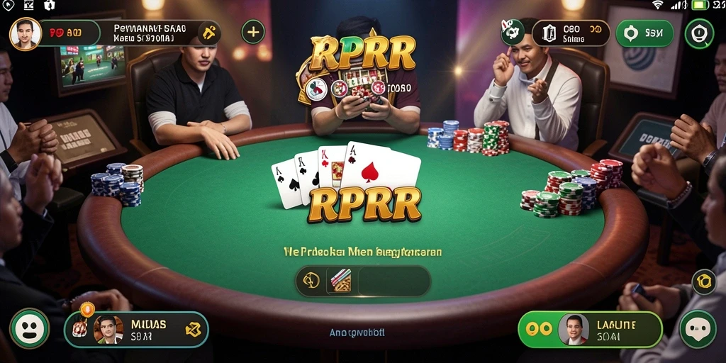 Tampilan gameplay poker yang mendebarkan dan mendetail dalam RPRR.