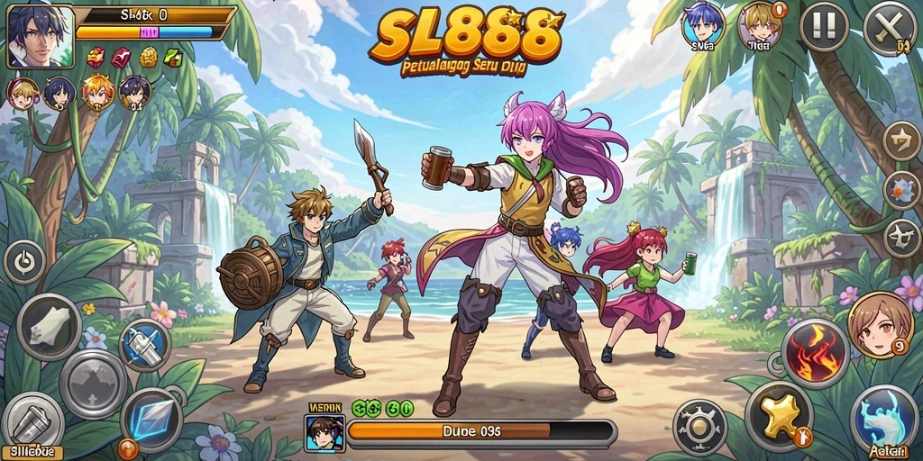 Tampilan seru gameplay SL888 dalam dunia anime yang memikat.