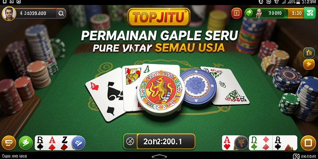 Tampilan gameplay seru dalam aplikasi gaple TOPJITU.