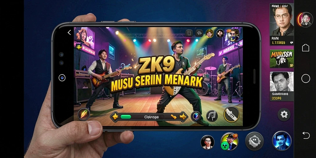 Tampilan seru gameplay ZK9 dengan berbagai lagu musik.